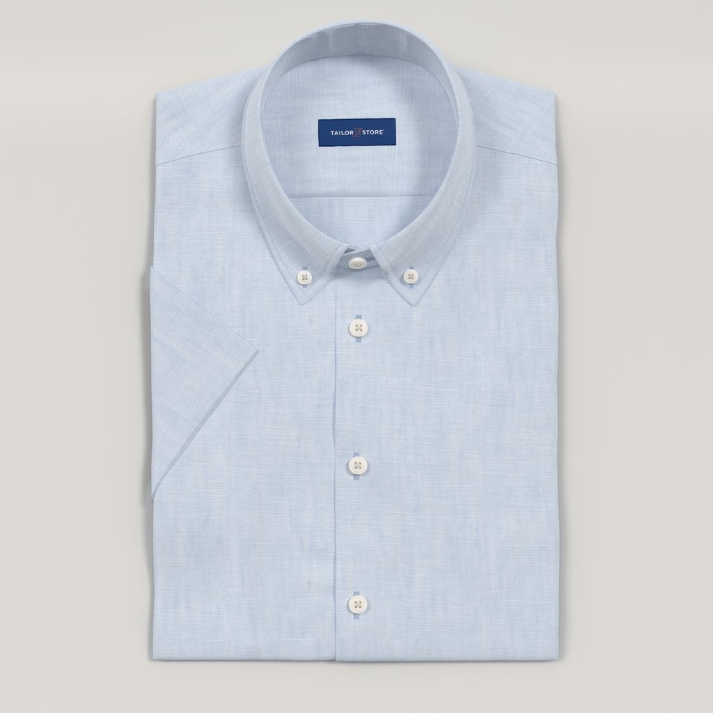 Light blue short sleeved linen shirt