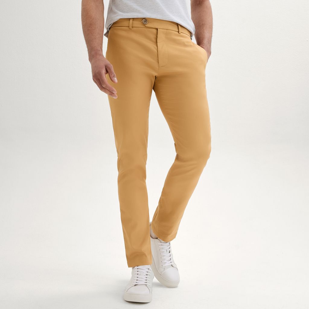 Mustard stretch chinos