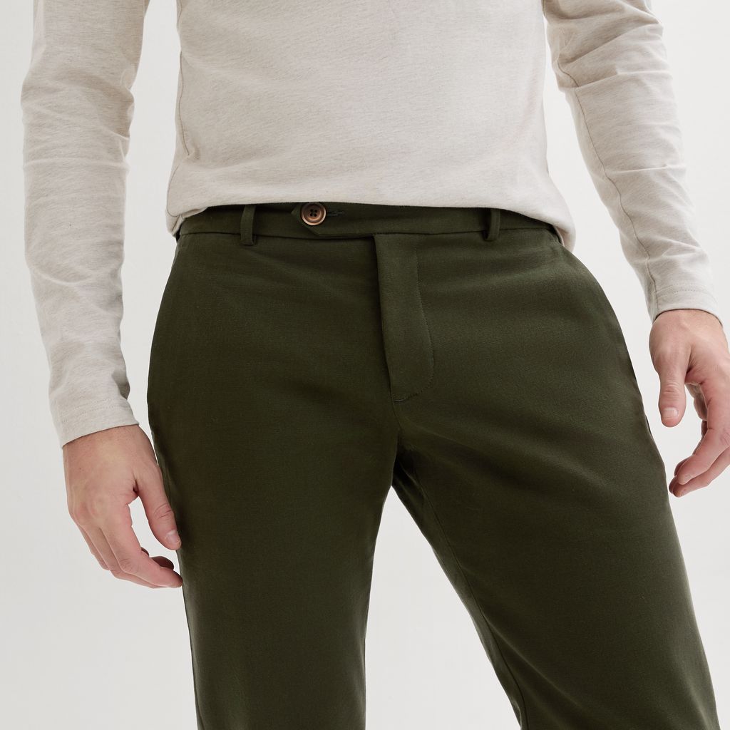 Grüne Stretch-Chinos