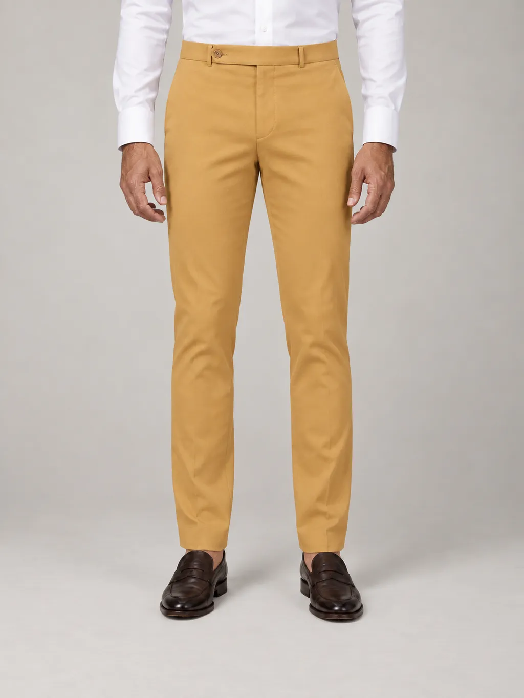 Mustard stretch chinos