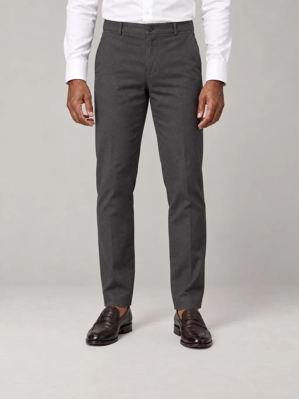  Custom-Made Charcoal Twill Chinos