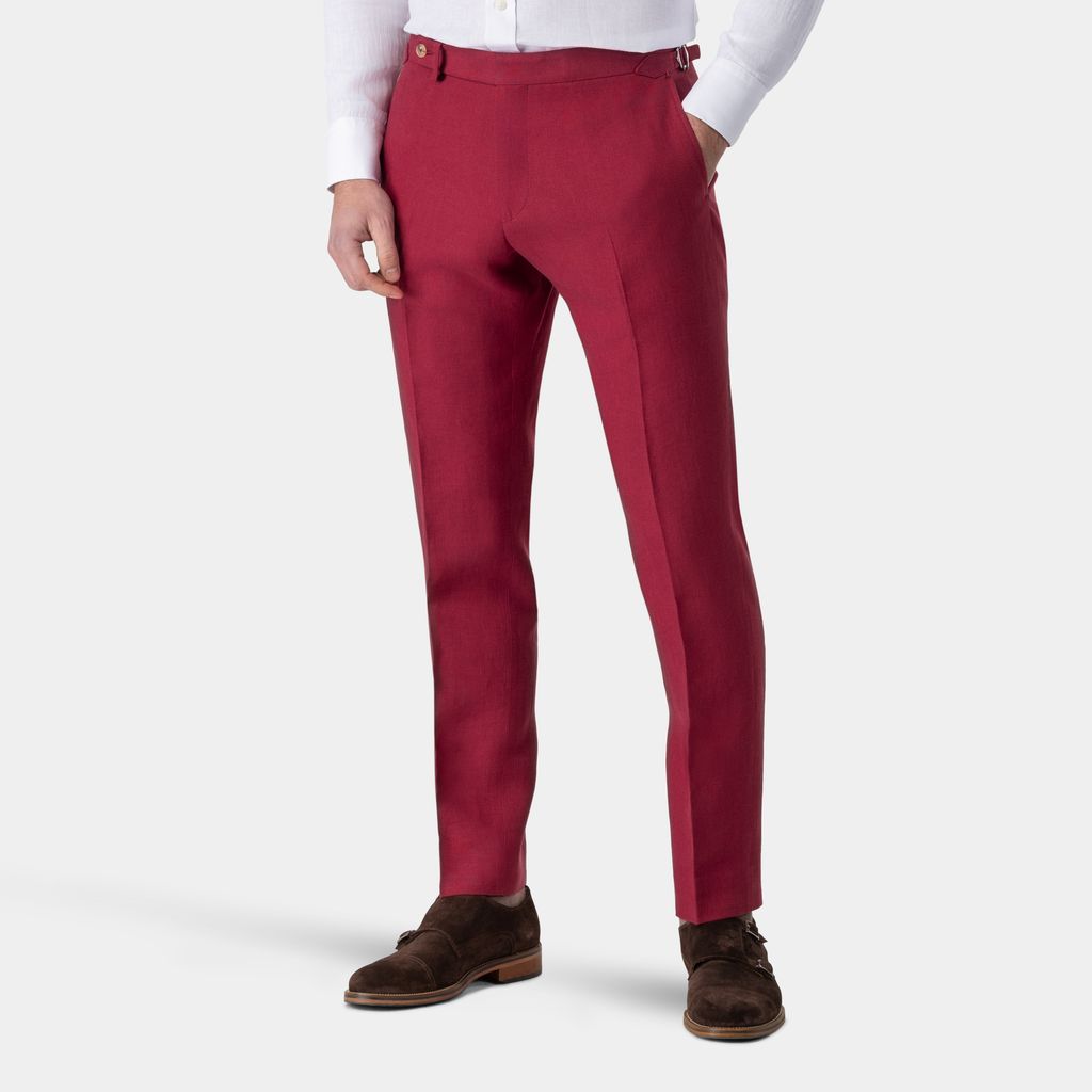 Pantalon de costume rouge framboise