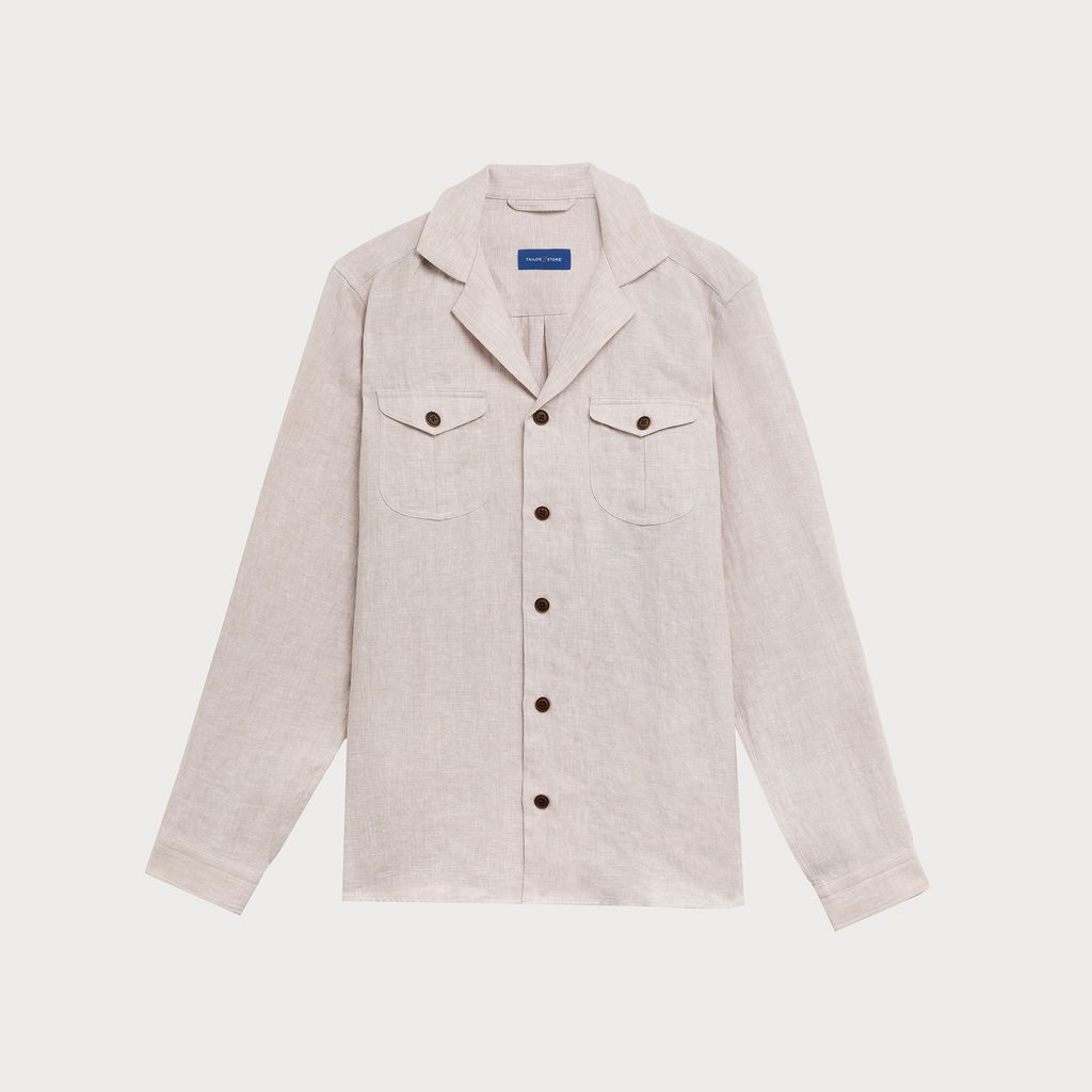 Beige linen overshirt