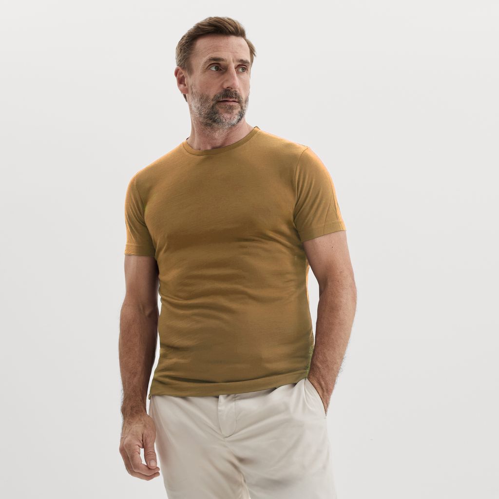 Light camel merino wool t-shirt