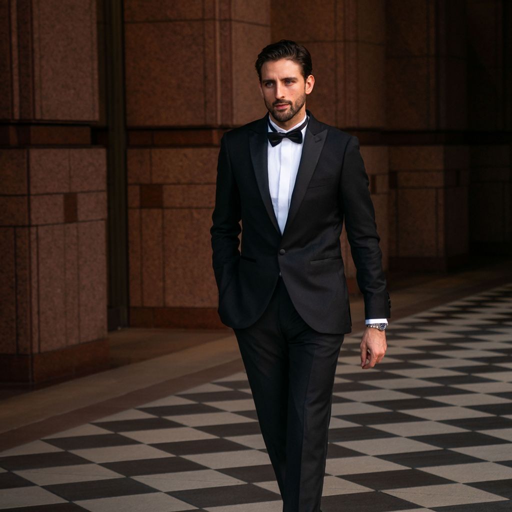 Black two-piece tuxedo